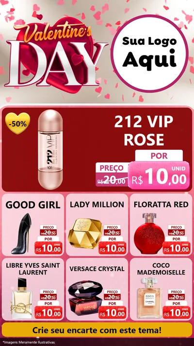 Modelo de Rede Social para Stories com o tema Valentine's Day para Perfumes