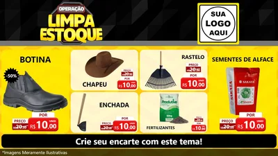 Modelo de TV para TV Horizontal com o tema Operação Limpa Estoque para Agropecuária