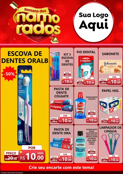 Modelo de Encarte para Encarte A4 Vertical com o tema Semana dos namorados para Higiene Pessoal