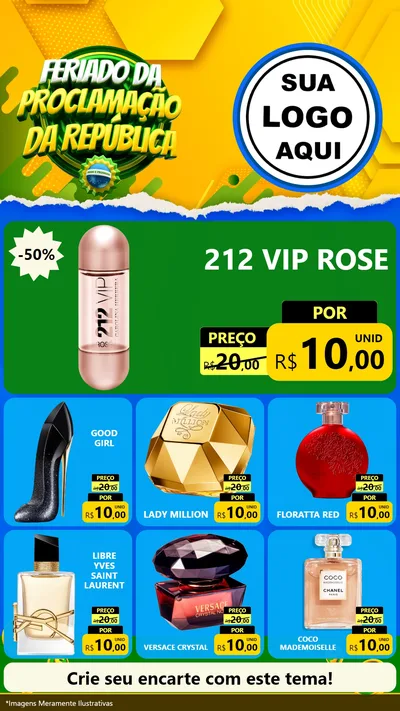 Modelo de Rede Social para Stories com o tema Feriado da Proclamação da República para Perfumes