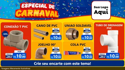 Modelo de TV para TV Horizontal com o tema Especial de Carnaval para Tubos e conexões