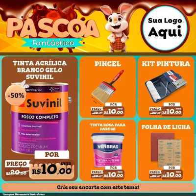 Modelo de Rede Social para Feed Facebook com o tema Páscoa Fantástica para Tintas e Ferramentas