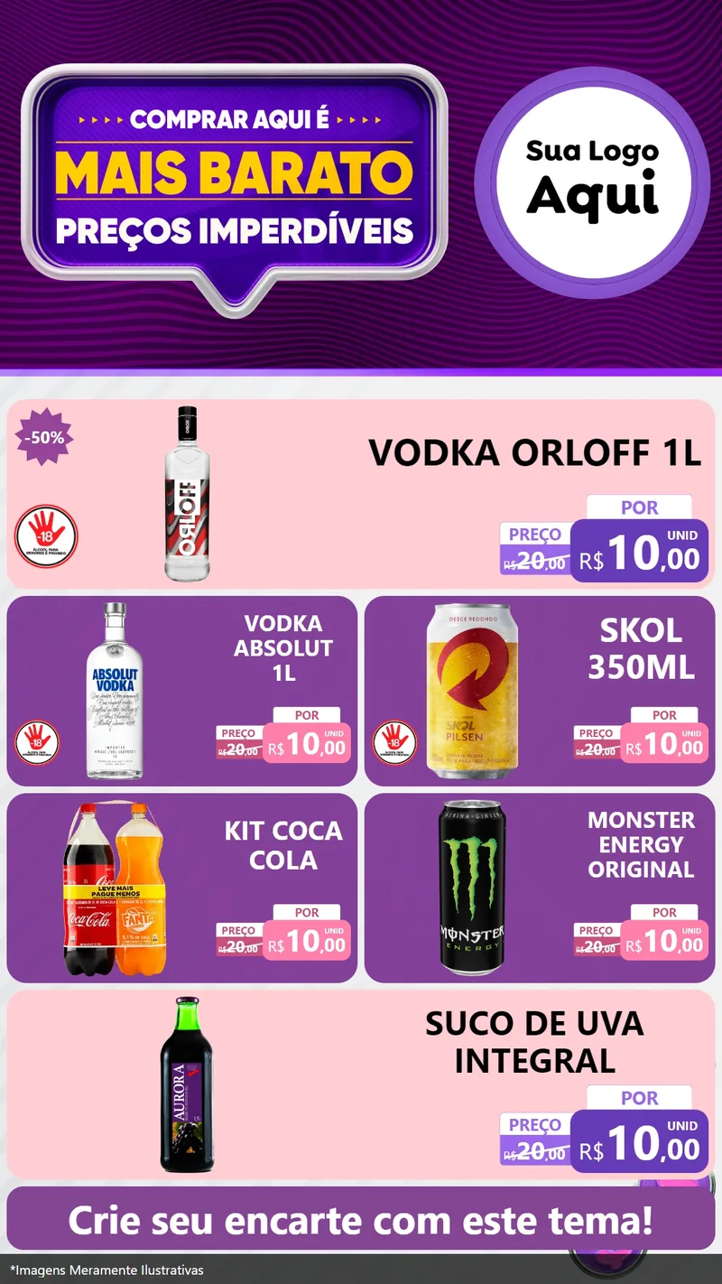 Modelo de TV para TV Vertical com o tema Mais Barato para Distribuidora de bebidas