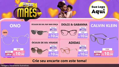 Modelo de TV para TV Horizontal com o tema Dia das Mães para Óticas