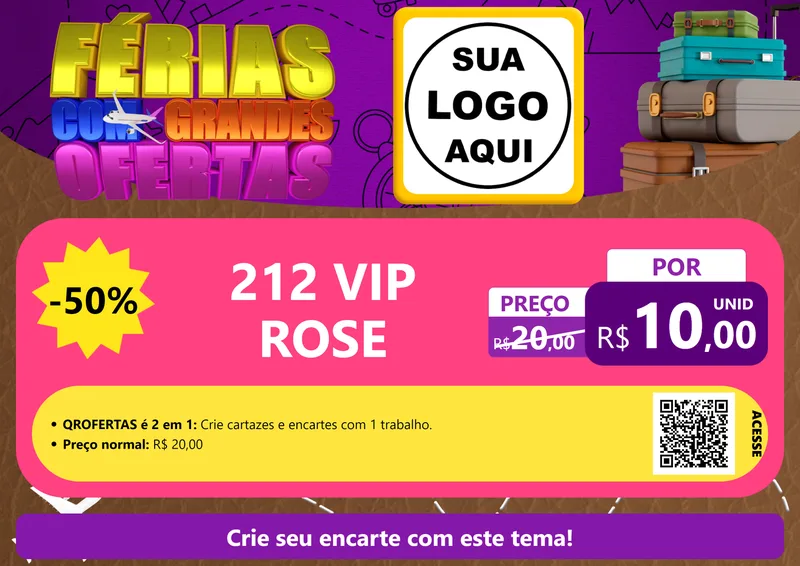 Modelo de Cartaz para Cartaz A4 Horizontal com o tema Férias com Grandes Ofertas para Perfumes