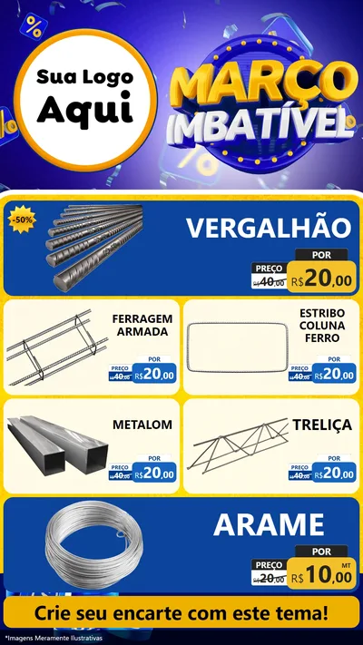 Modelo de TV para TV Vertical com o tema Março Imbatível para Ferragens