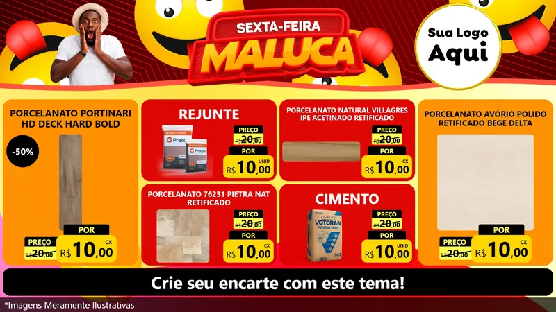 Modelo de TV para TV Horizontal com o tema Sexta-feira Maluca para Pisos e revestimentos