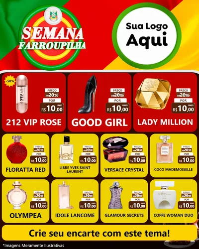 Modelo de Rede Social para Feed Instagram com o tema Semana Farroupilha para Perfumes