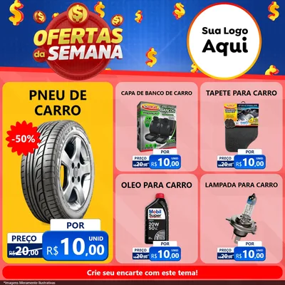 Modelo de Rede Social para Feed Facebook com o tema Ofertas Da Semana para Auto peças