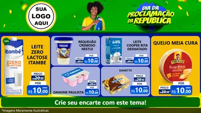 Modelo de TV para TV Horizontal com o tema Dia Da Proclamação Da República para Frios e Laticínios