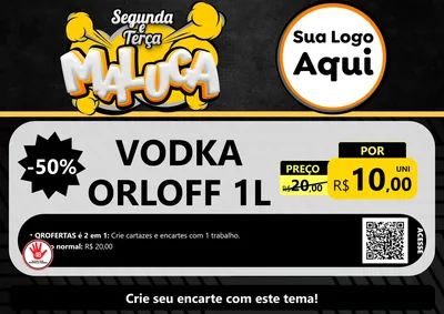 Modelo de Cartaz para Cartaz A4 Horizontal com o tema Segunda e Terça Maluca para Distribuidora de bebidas
