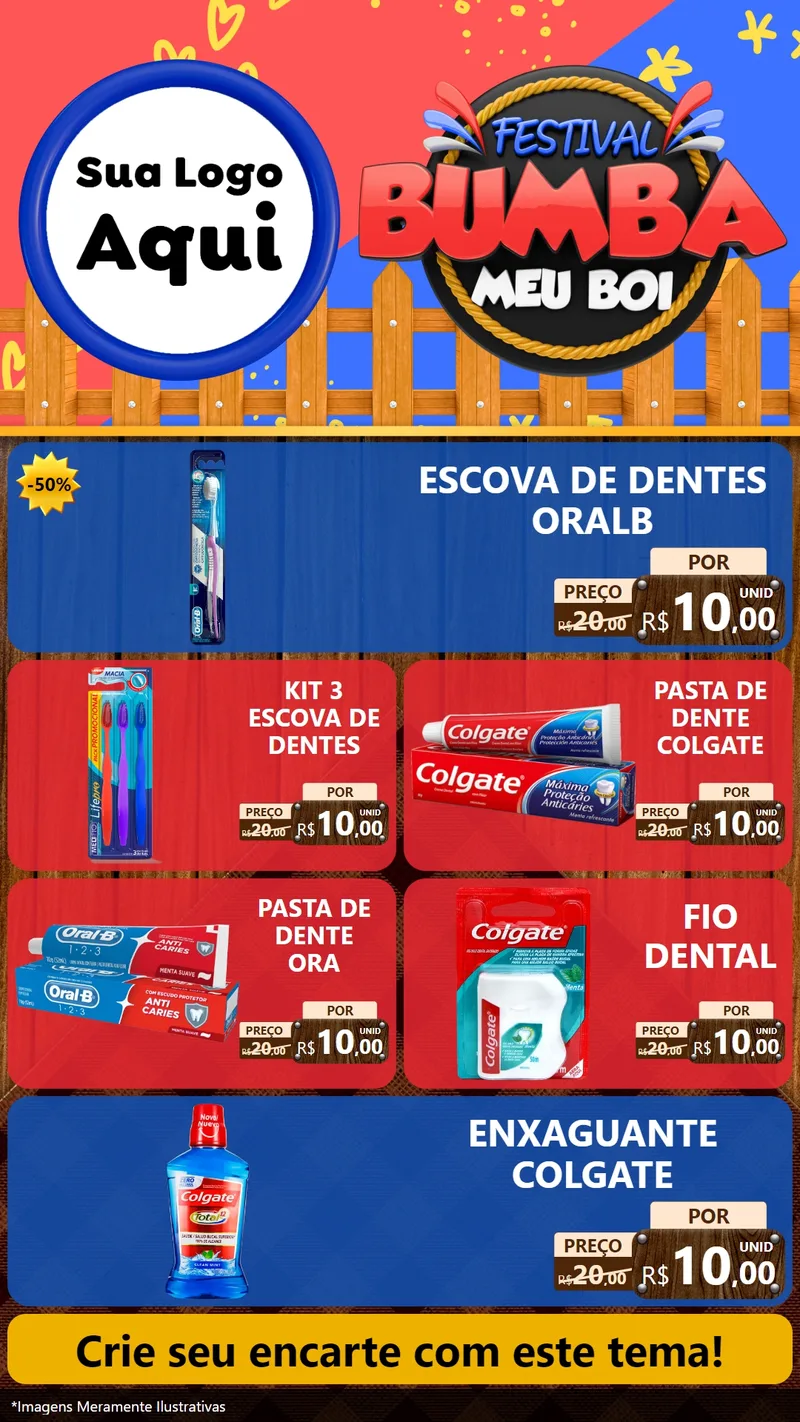 Modelo de TV para TV Vertical com o tema Festival Bumba Meu Boi para Higiene Pessoal