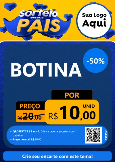 Modelo de Cartaz para Cartaz A4 Vertical com o tema Sorteio Dia dos Pais para Agropecuária