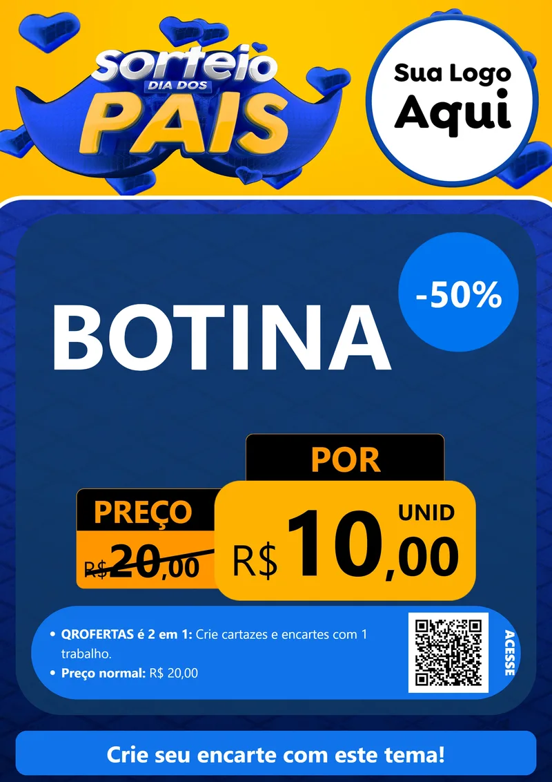 Modelo de Cartaz para Cartaz A4 Vertical com o tema Sorteio Dia dos Pais para Agropecuária