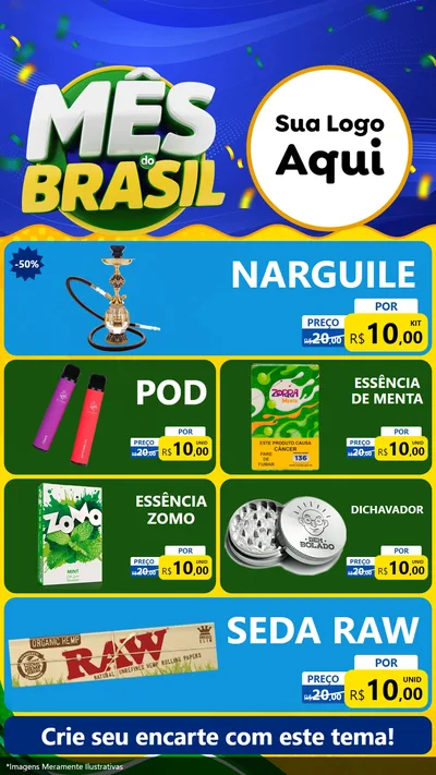 Modelo de TV para TV Vertical com o tema Mês do Brasil para Tabacaria