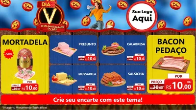 Modelo de TV para TV Horizontal com o tema Dia V - O Dia Mais Barato Do Mês para Frios e Laticínios