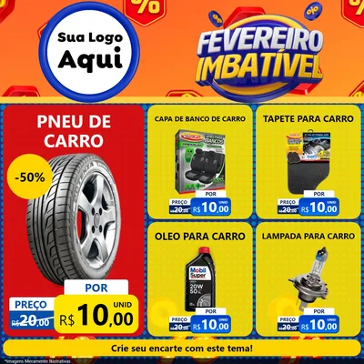 Modelo de Rede Social para Feed Facebook com o tema Fevereiro Imbatível para Auto peças