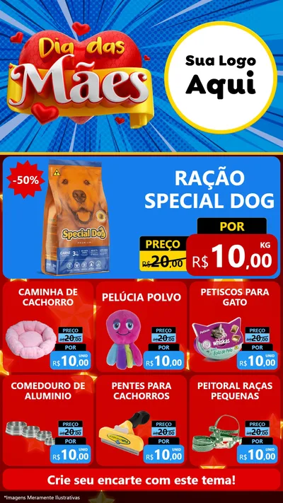Modelo de Rede Social para Stories com o tema Dia das Mães para Pet Shop