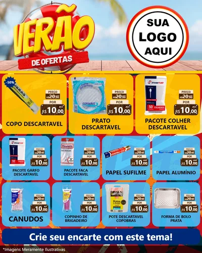 Modelo de Rede Social para Feed Instagram com o tema Verão de Ofertas para Embalagens