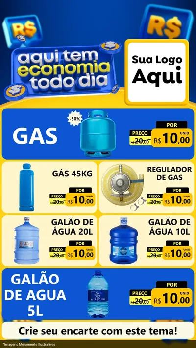 Modelo de TV para TV Vertical com o tema Aqui Tem Economia Todo Dia para Água e gás