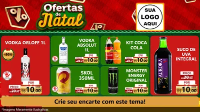 Modelo de TV para TV Horizontal com o tema Ofertas de Natal para Distribuidora de bebidas