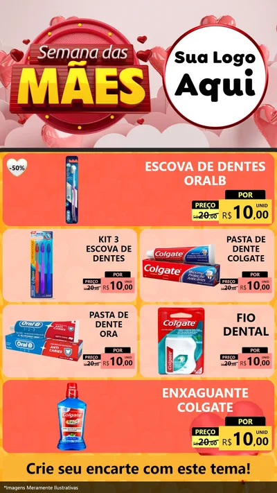 Modelo de TV para TV Vertical com o tema Semana das Mães para Higiene Pessoal
