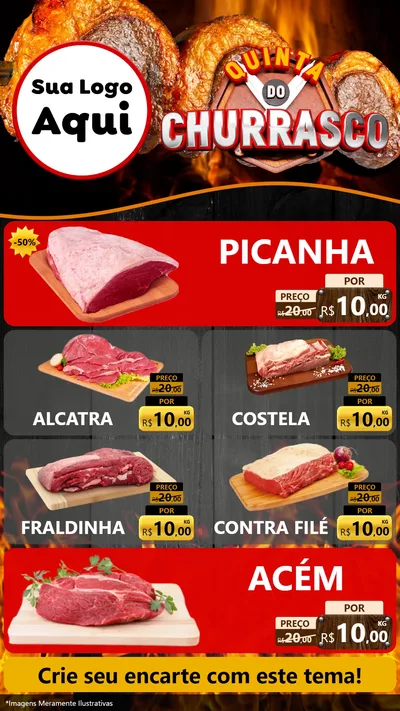 Modelo de TV para TV Vertical com o tema Quinta do Açougue para Açougue