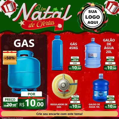 Modelo de Rede Social para Feed Facebook com o tema Um Natal de Ofertas para Água e gás