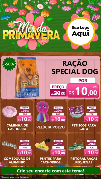 Modelo de Rede Social para Stories com o tema Mês da Primavera para Pet Shop