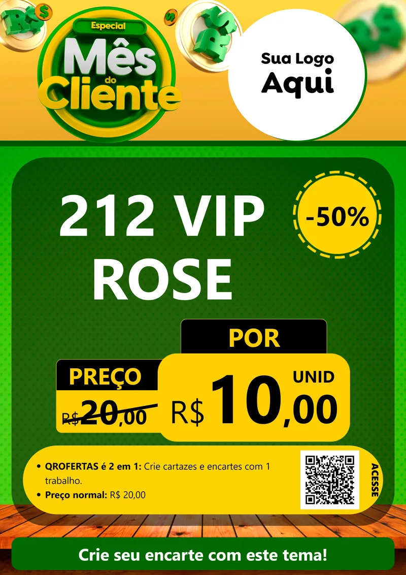 Modelo de Cartaz para Cartaz A4 Vertical com o tema Especial Mês do Cliente para Perfumes