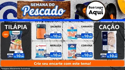 Modelo de TV para TV Horizontal com o tema Semana do Pescado para Peixaria