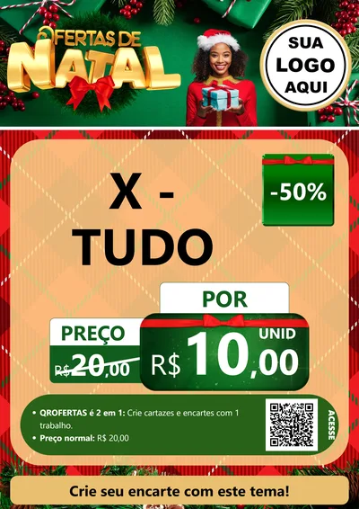Modelo de Cartaz para Cartaz A4 Vertical com o tema Ofertas de Natal para Hamburgueria