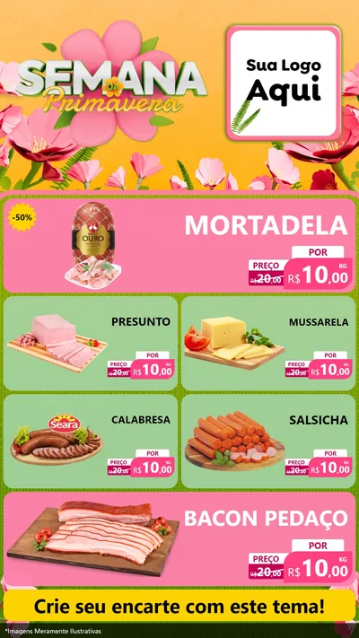 Modelo de TV para TV Vertical com o tema Semana da Primavera para Frios e Laticínios