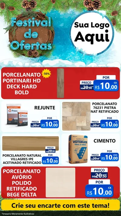 Modelo de TV para TV Vertical com o tema Festival de Ofertas - Inverno para Pisos e revestimentos