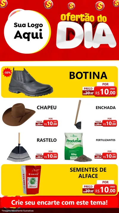 Modelo de TV para TV Vertical com o tema Ofertão do dia para Agropecuária