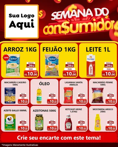 Modelo de Rede Social para Feed Instagram com o tema Semana do Consumidor para Supermercado
