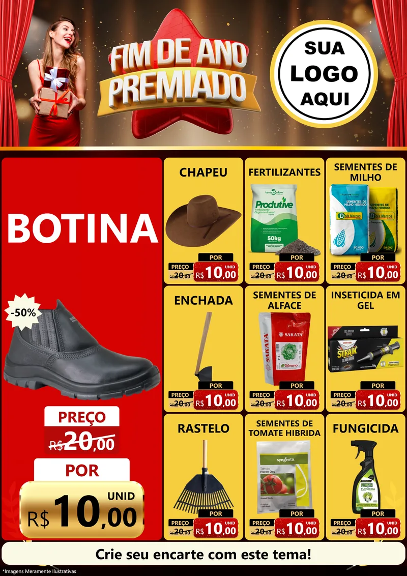 Modelo de Encarte para Encarte A4 Vertical com o tema Fim de Ano Premiado para Agropecuária