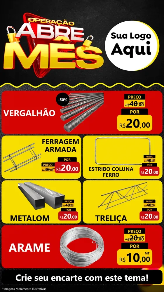 Modelo de TV para TV Vertical com o tema Operação Abre Mês para Ferragens