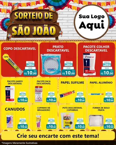 Modelo de Rede Social para Feed Instagram com o tema Sorteio de São João para Embalagens