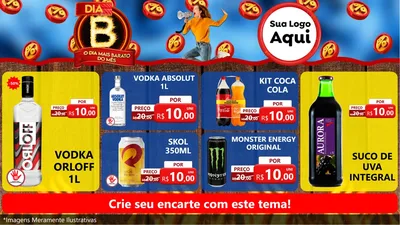 Modelo de TV para TV Horizontal com o tema Dia B - O Dia Mais Barato Do Mês para Distribuidora de bebidas