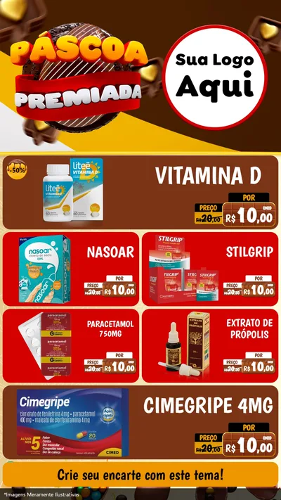 Modelo de TV para TV Vertical com o tema Páscoa Premiada para Farmácia