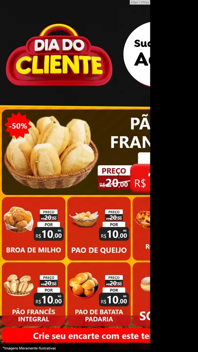 Modelo de Rede Social para Stories com o tema Dia do Cliente para Padaria