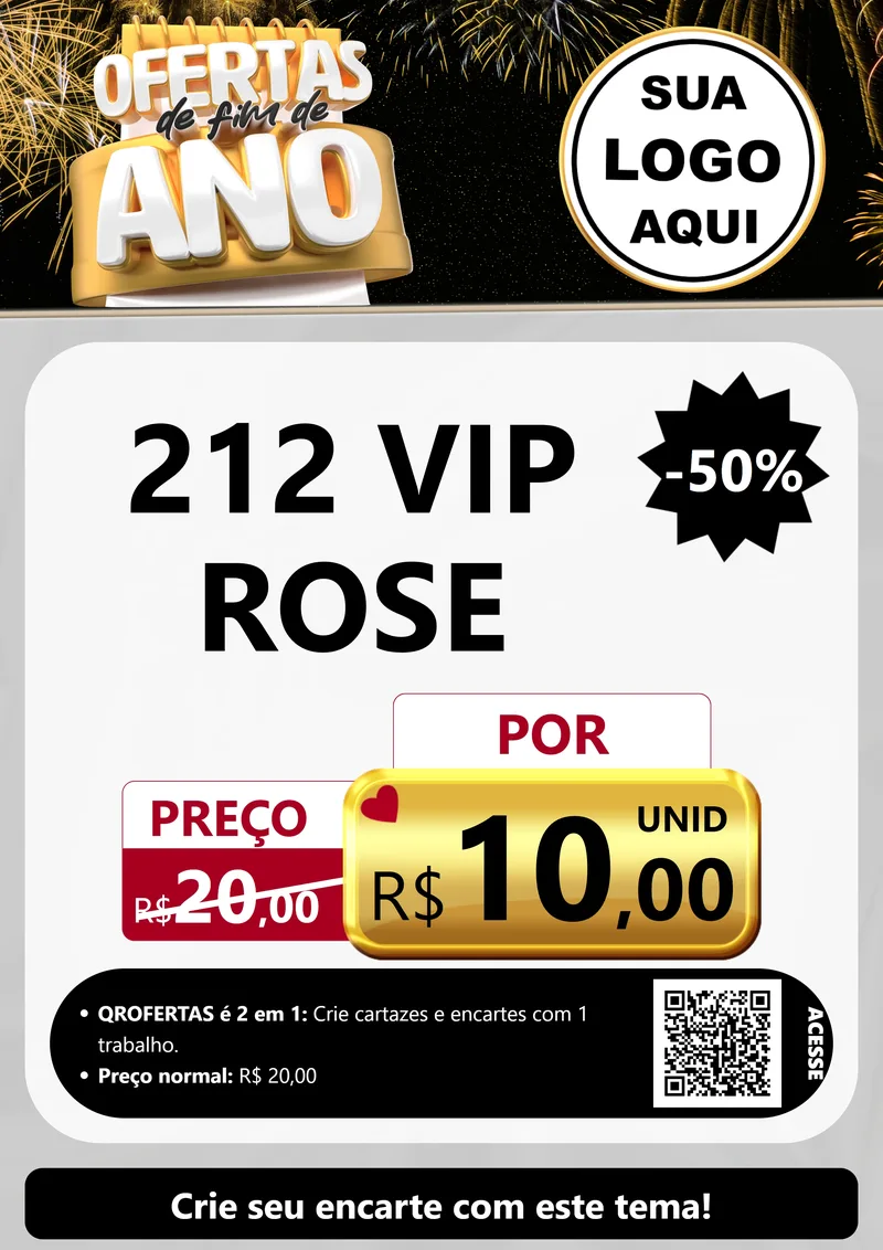 Modelo de Cartaz para Cartaz A4 Vertical com o tema Ofertas de Fim de Ano para Perfumes