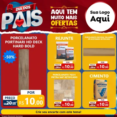 Modelo de Rede Social para Feed Facebook com o tema Dia dos Pais para Pisos e revestimentos