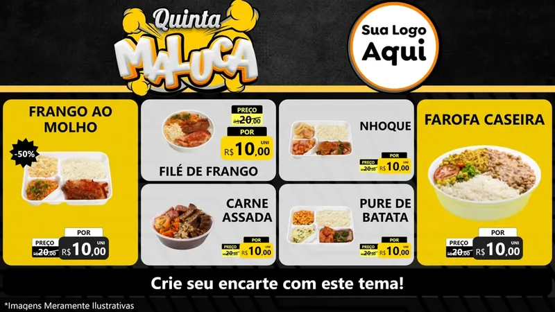 Modelo de TV para TV Horizontal com o tema Quinta Maluca para Restaurante