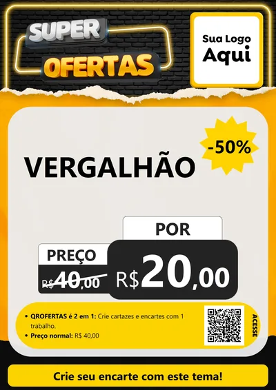 Modelo de Cartaz para Cartaz A4 Vertical com o tema Super Ofertas para Ferragens