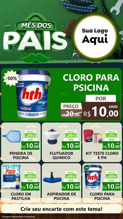 Modelo de Rede Social para Stories com o tema Mês dos Pais para Produtos para Piscina