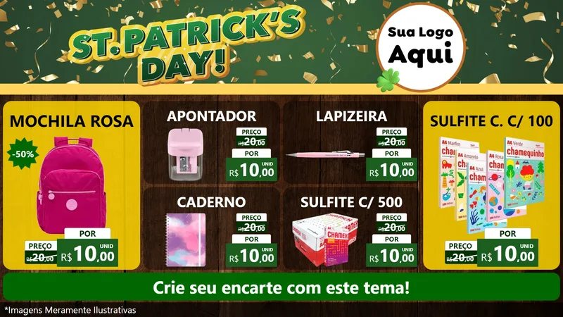 Modelo de TV para TV Horizontal com o tema St Patriks Day para Papelaria