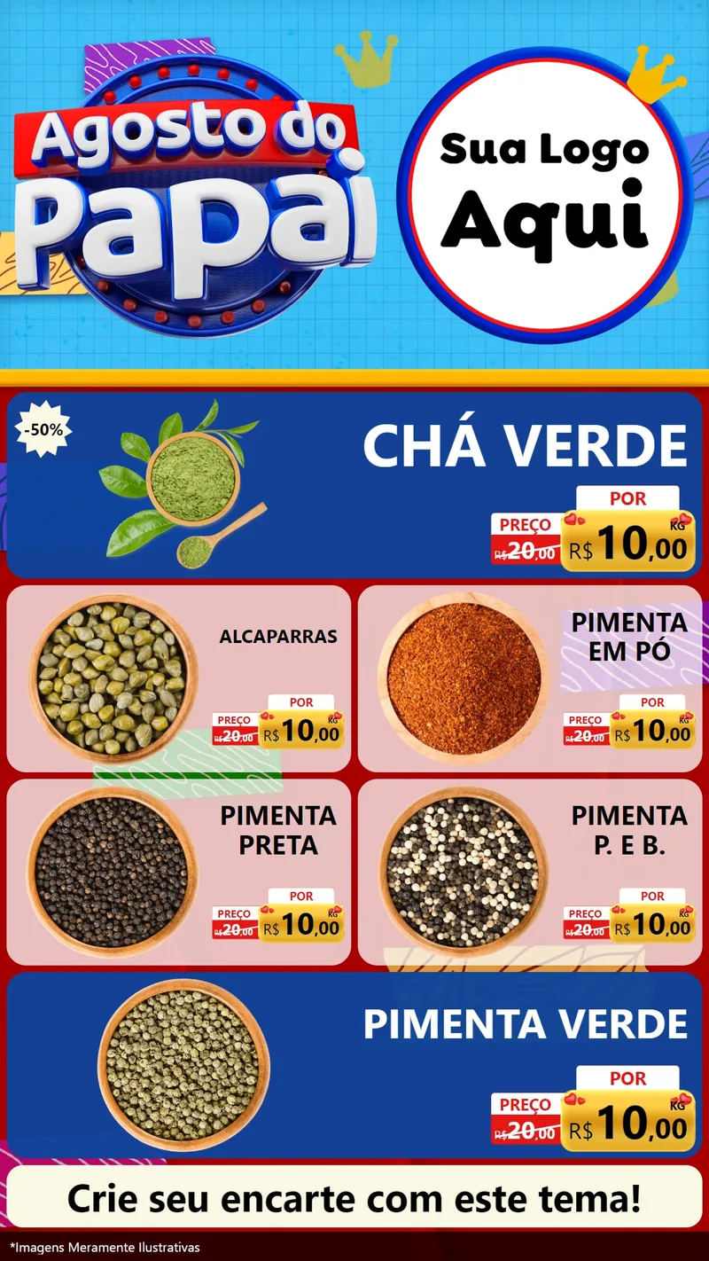 Modelo de TV para TV Vertical com o tema Agosto do Papai para Produtos Naturais