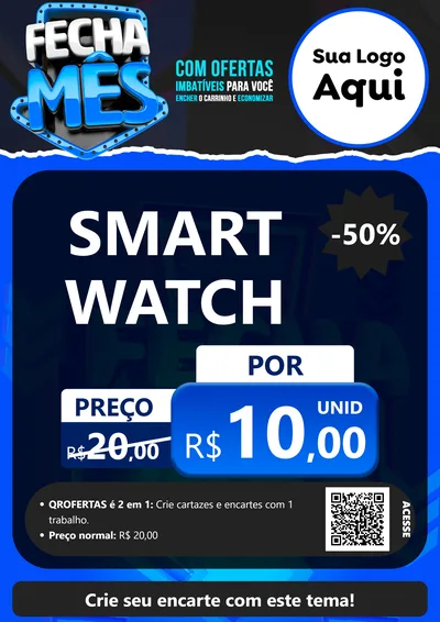 Modelo de Cartaz para Cartaz A4 Vertical com o tema Fecha Mês para Informática